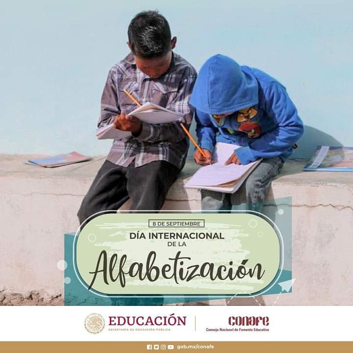 CONAFE_mx's tweet photo. #SabíasQue desde 1967, el Día Internacional de la Alfabetización se celebra cada año. Su objetivo es reflexionar sobre las pedagogías y metodologías de enseñanza de las competencias básicas de lectoescritura para los jóvenes y adultos. https://t.co/e5ZgdFRWFp