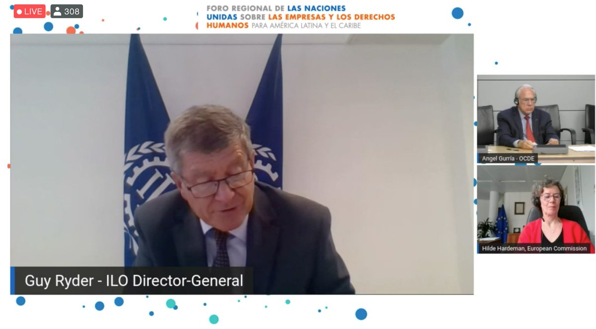 OITnoticias's tweet photo. "El respeto a los derechos humanos y el trabajo decente deben tener un lugar central en este esfuerzo, y juntos debemos aprovechar esta oportunidad", dice el DG de OIT @GuyRyder en sesión de alto nivel en el #VForoRegional sobre #EmpresasyDDHH.
Más info: https://t.co/ewYndZziY1 https://t.co/sSp1Ny1T52