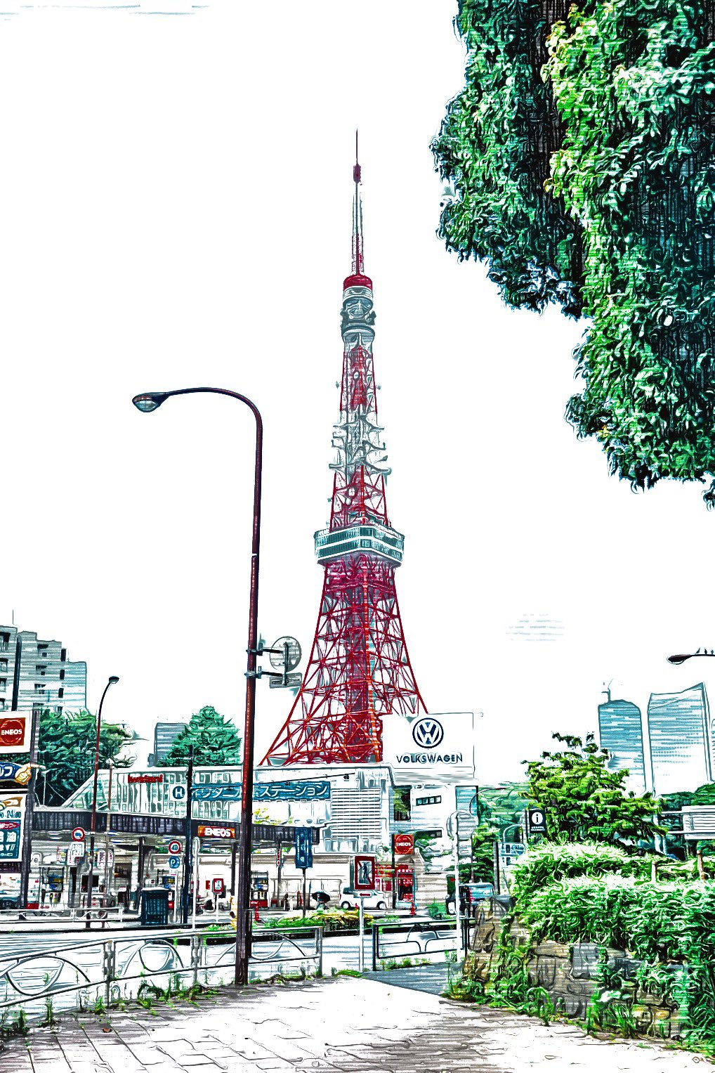 ゆうゆう コロナが落ち着くまで載せ続けるno 37 昼の顔と夜の顔がある東京タワー どっちが好きですか コロナが落ち着くまで載せ続ける 風景写真 東京タワー 絵画風 T Co Tlesrmtkax Twitter