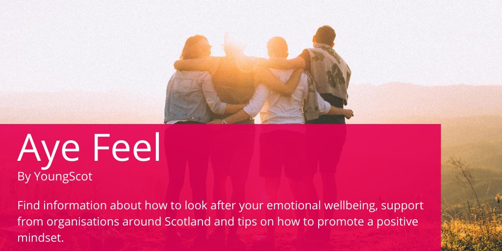 #AyeFeel is a new dedicated micro-site hosted by <a href="/YoungScot/">Young Scot</a>⭐️

It supports young people’s emotional wellbeing with quality-assured information, expert advice, content made for young people by young people and much more.

🔗 Check it out: bit.ly/32TUCF5 #DYWScot…