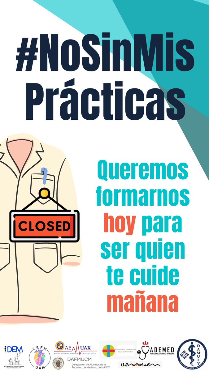 Sofiarti8's tweet photo. Tu salud depende de mi formación
@SaludMadrid @ComunidadMadrid
#NoSinMisPracticas https://t.co/On3H0TSoYQ