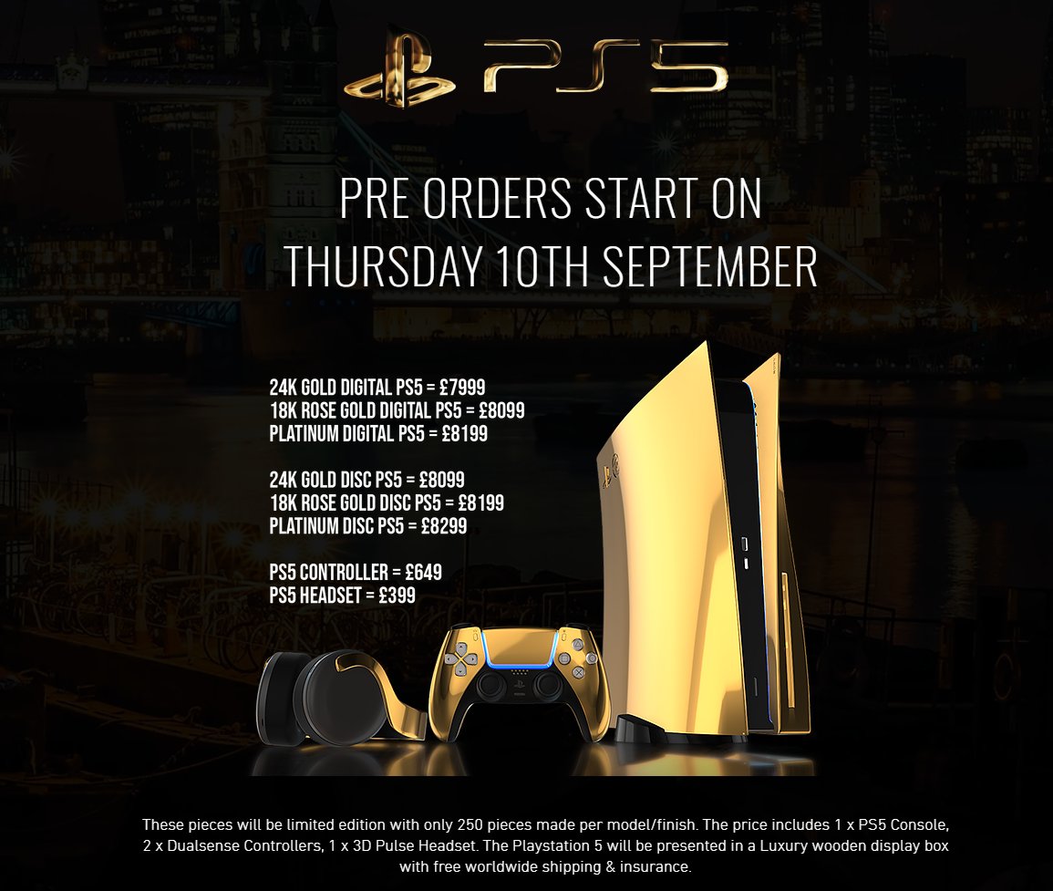 PS5 Preorders Begin September 10, But at a Shiny Golden Price