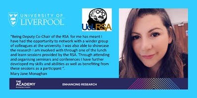 LivResearcher's tweet photo. Today’s #LivUni #PostdocStar is @MJ_Monaghan who shares her experience of how the @UoL_RSA has benefited her.
See more of Mary Jane's achievements at: https://t.co/CgJdaR7RnW
@LivUniAcademy
@UoL_RSA
#NPAW2020
#LovePostdocs
#N8Postdocs https://t.co/2Qio3Fhf7I