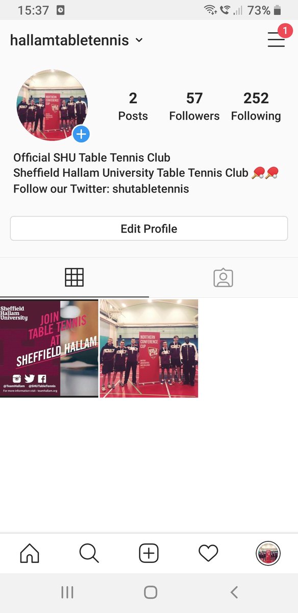 Make sure you follow us on Instagram to be kept all to date with everything SHUTableTennis! 
#sheffieldhallam #tabletennis
