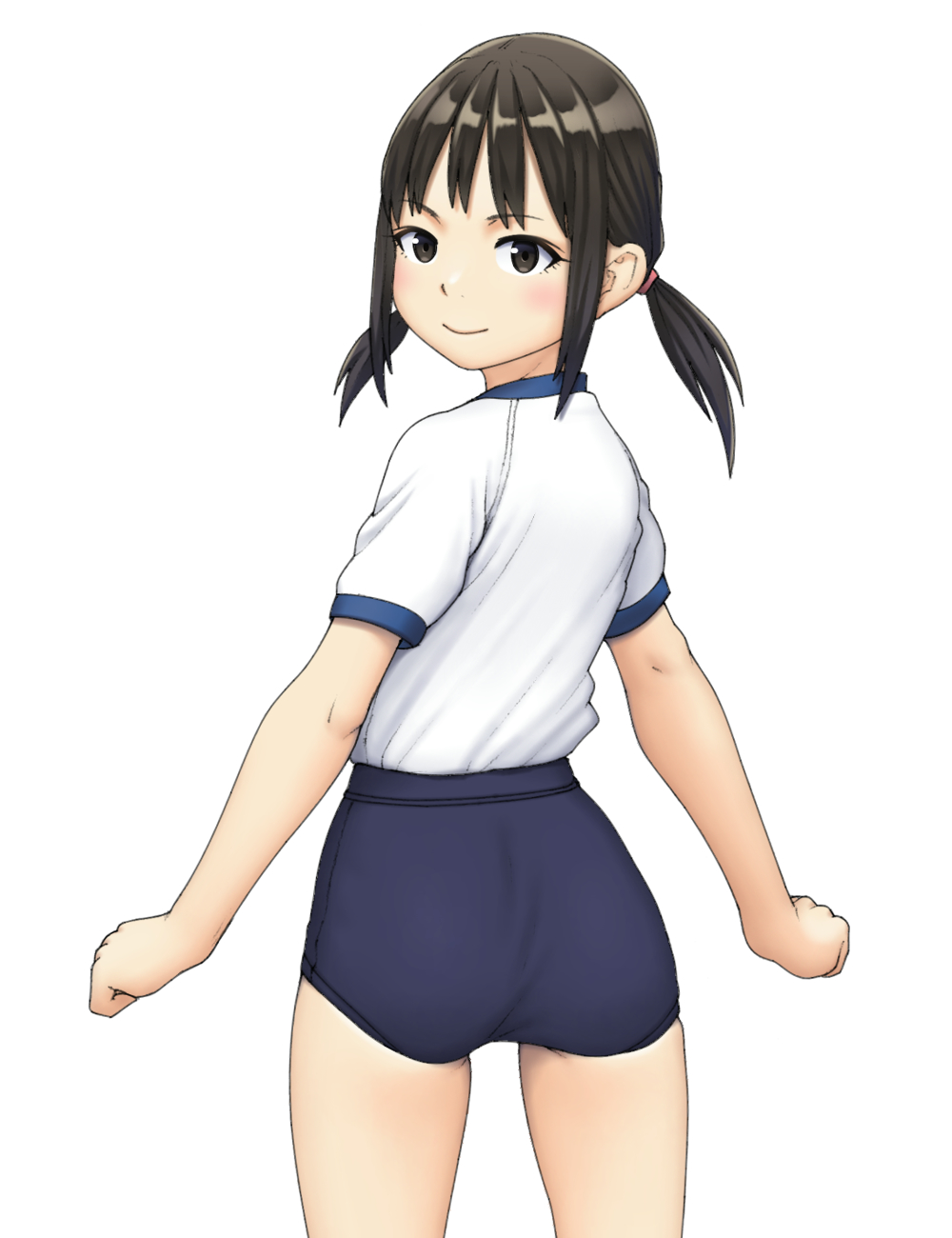 Twitter 上的 まぶる 同人始めました 一日一枚イラスト１７２ 見返りポーズの女の子です T Co Abpsvstiov Twitter