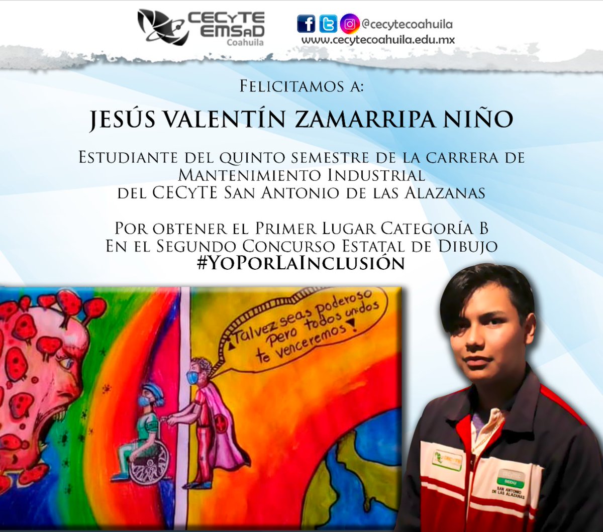 ¡Muchas felicidades, Jesús Valentín! Eres un #OrgulloCecyte #Coahuila <a href="/Demetrio_Z/">Demetrio Zuñiga</a> <a href="/daliahdzr/">dalia hernandez rodr</a>  <a href="/ccecyte/">Coordinación CECyTEs</a> <a href="/SEducacionCoah/">Educación Coahuila</a>