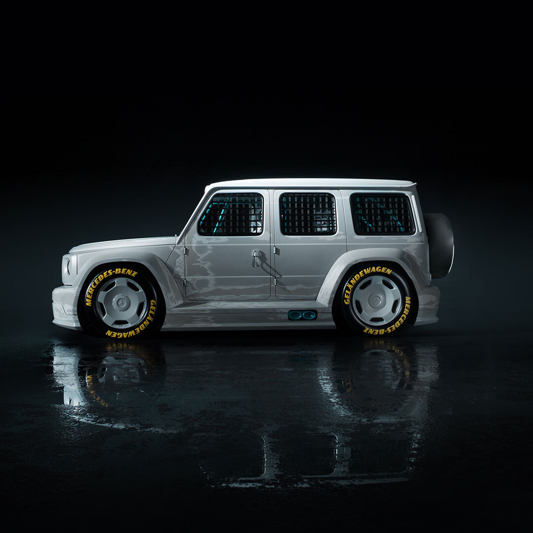 MercedesBenz's tweet photo. Here it is - Our art piece Project Geländewagen, in collaboration with @virgilabloh &amp; Gorden Wagener. #MBxVA #thenewluxury #virgilabloh #gordenwagener #mercedesbenz #gclass #design https://t.co/mtsovORSKL
