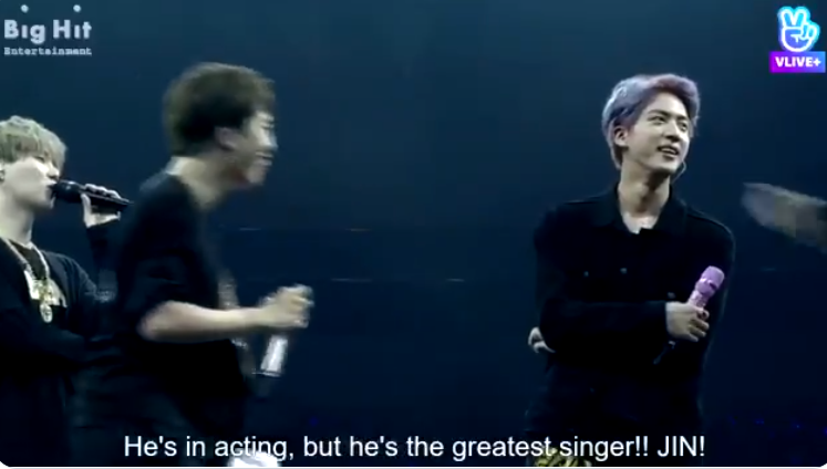 After all like Jimin and Yoongi said during the 5th Muster, Jin the best guy in theatre and film who is now the greatest singer.