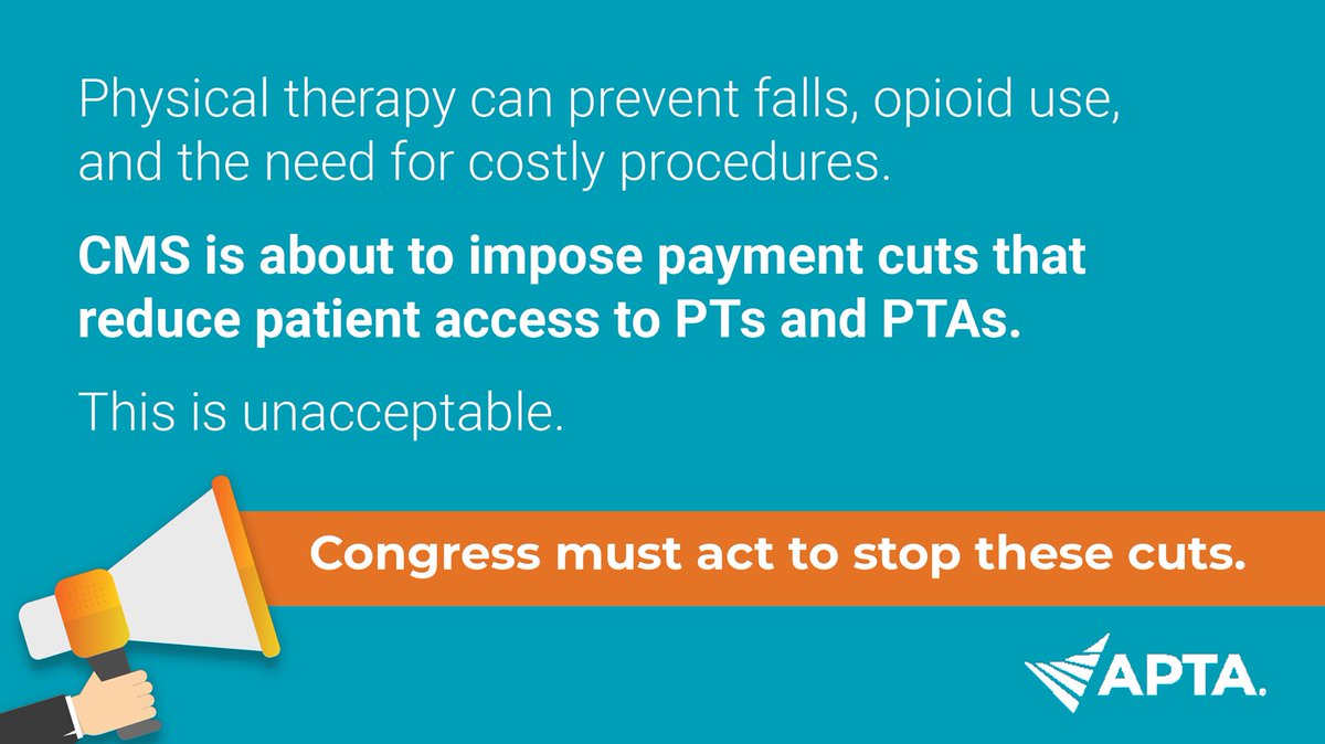 APTA_official's tweet photo. If we want to help consumers #ChoosePT we need to 1) contact Congress and 2) write to CMS. We’ve made it easy to do both at the link below.

Please continue to spread the word and get friends and family involved, too!

https://t.co/cIgODqEswF #PTAdvocacy #FightTheCut https://t.co/XgwAWyfs0l