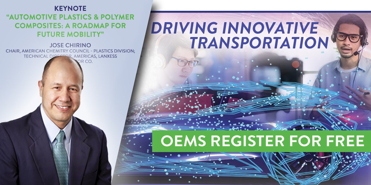 4SPE_Plastics's tweet photo. ACCE will live stream our first keynote tomorrow at 9 am EDT on YouTube! Join us for "Automotive Plastics &amp; Polymer Composites: A Roadmap for Future Mobility" with Jose Chirino. 

You can still register for ACCE! Go to https://t.co/DQeoDJveCS today!

https://t.co/5G1qHKTTAz https://t.co/GTtQqtRiFr