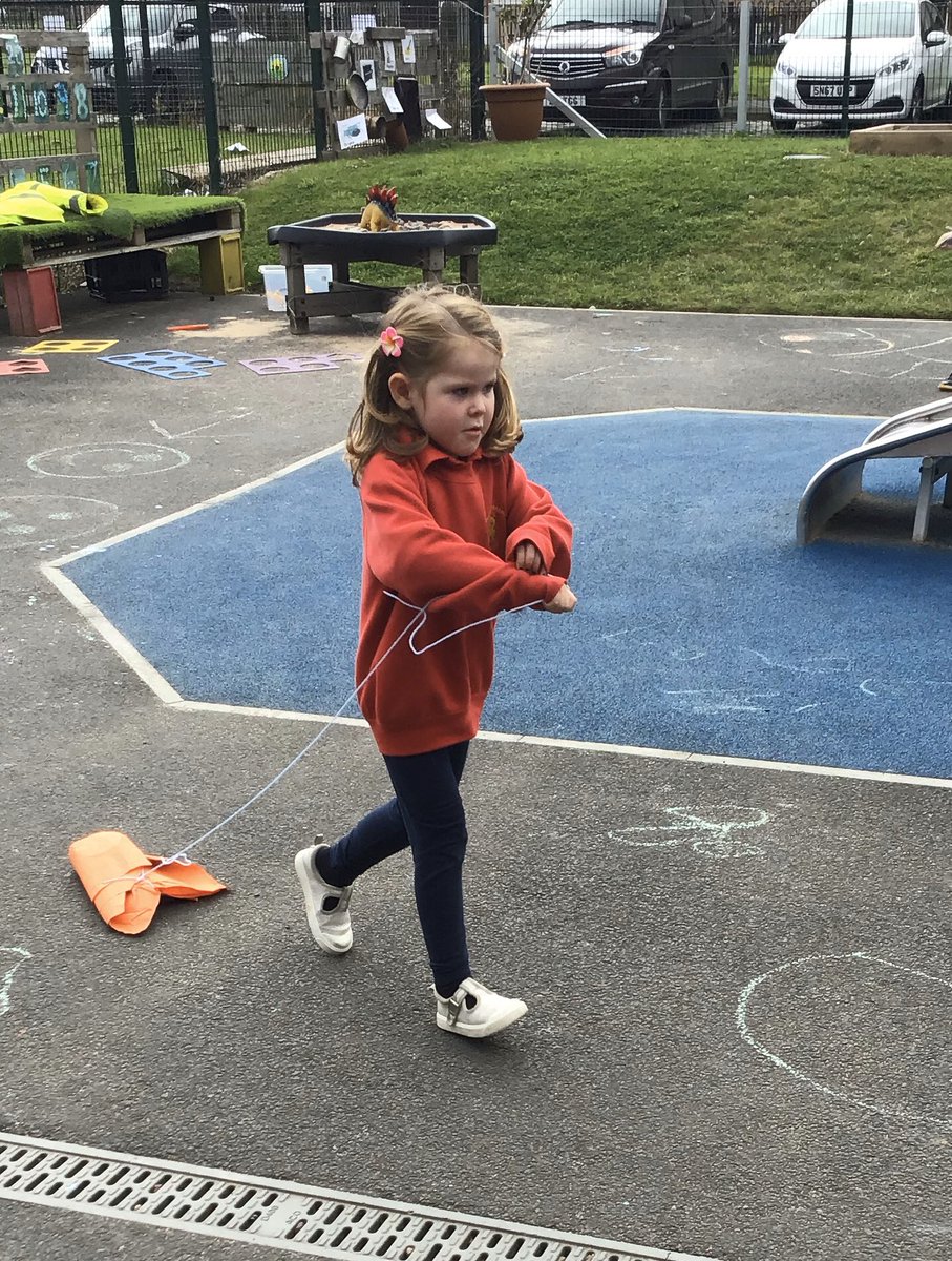 WinchburghN's tweet photo. “It’s a windy day”, children making kites and flying them in the wind. #learningaboutweather #windyday #outdoorlearning @WinchburghPS https://t.co/tdbigCvfVO