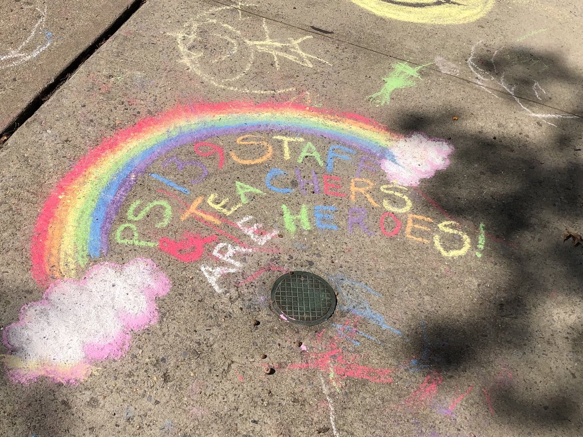 Today is the first day back for NYC Public School teachers. At one Brooklyn school, parents chalked messages of love and gratitude. I know there’s a lot of anxiety as well as some hope out there. Teachers: tell me how you’re feeling today!