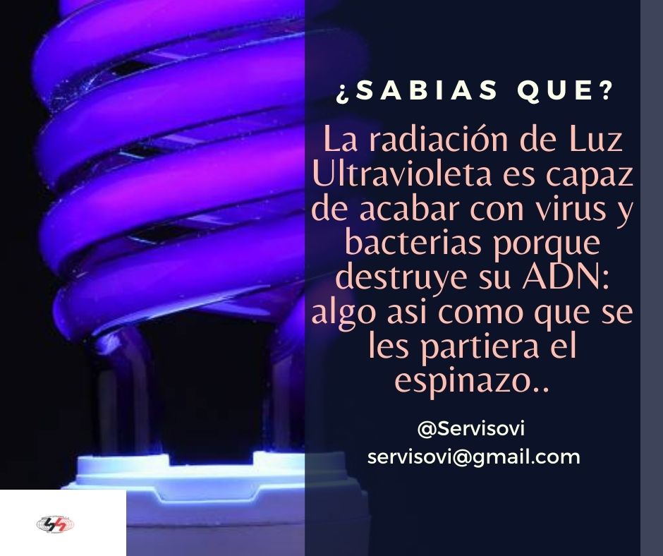 servisovi's tweet photo. ¿Sabias que la Luz Ultravioleta es capaz de acabar con virus y bacterias porque destruye su ADN? Siguenos y te contamos más sobre el poder de esta arma secreta para combatir el #covid19 #desinfección #bioseguridad #Venezuela #LuzUVC https://t.co/DLPHpW2tT0