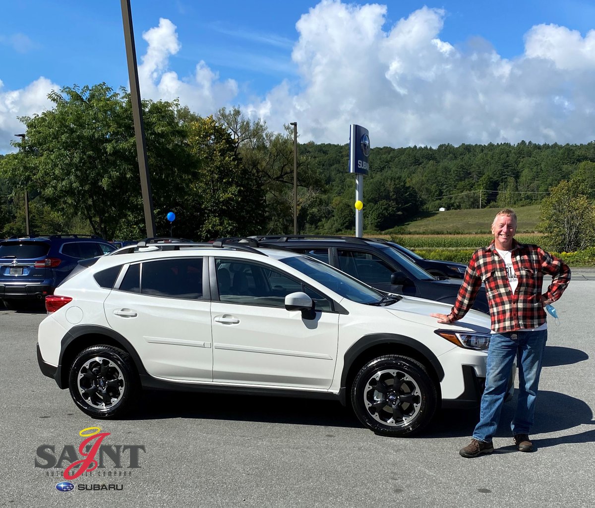 SaintJSubaru's tweet photo. Congratulations Larry Jackson, on the purchase of your 2021 #Subaru Crosstrek!! We appreciate your business and wish you many happy &amp; safe #SubaruMiles 😀 

#2021SubaruCrosstrek #2021Subaru #SubaruSafe #SubaruLove #SaintJSubaruFamily https://t.co/EFp1HyRbvX