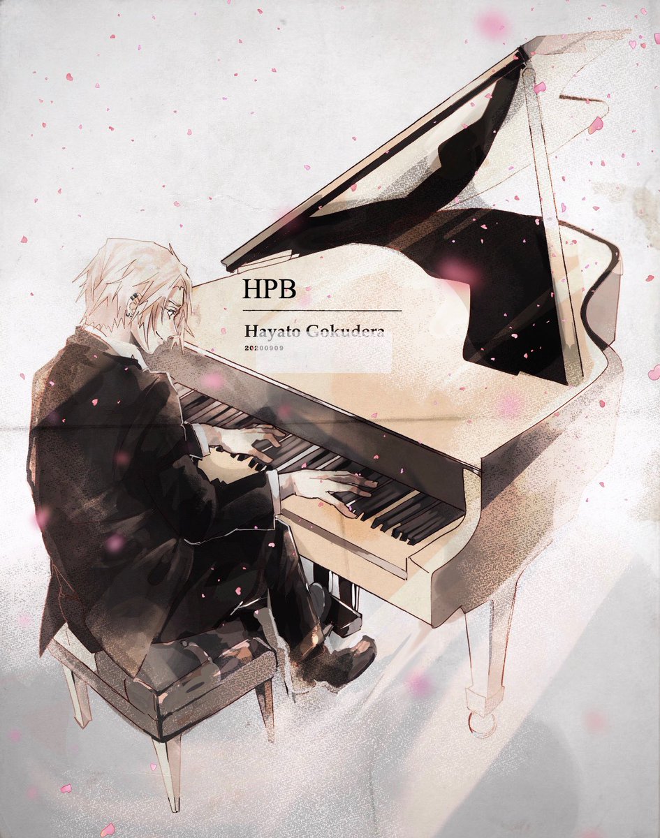 1boy piano playing instrument instrument male focus music sitting  illustration images