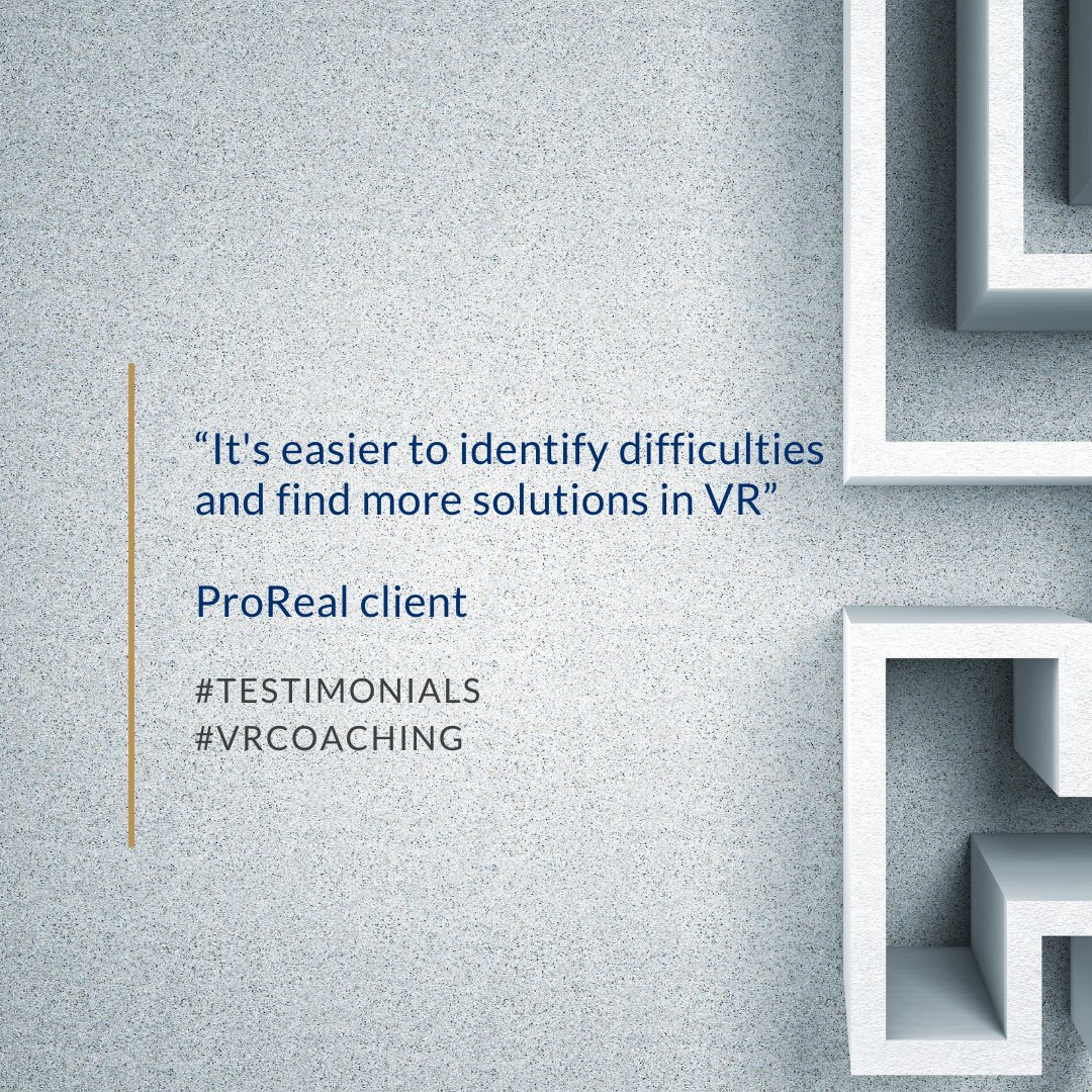 VoxelHub's tweet photo. "It's easier to identify difficulties and find more solutions in VR"
@ProRealVR environment helped my client see their challenges but also solutions faster and better when compared to our verbal communication.
#coaching #VR #VRcoaching #happyclient https://t.co/SLrb30rGIm