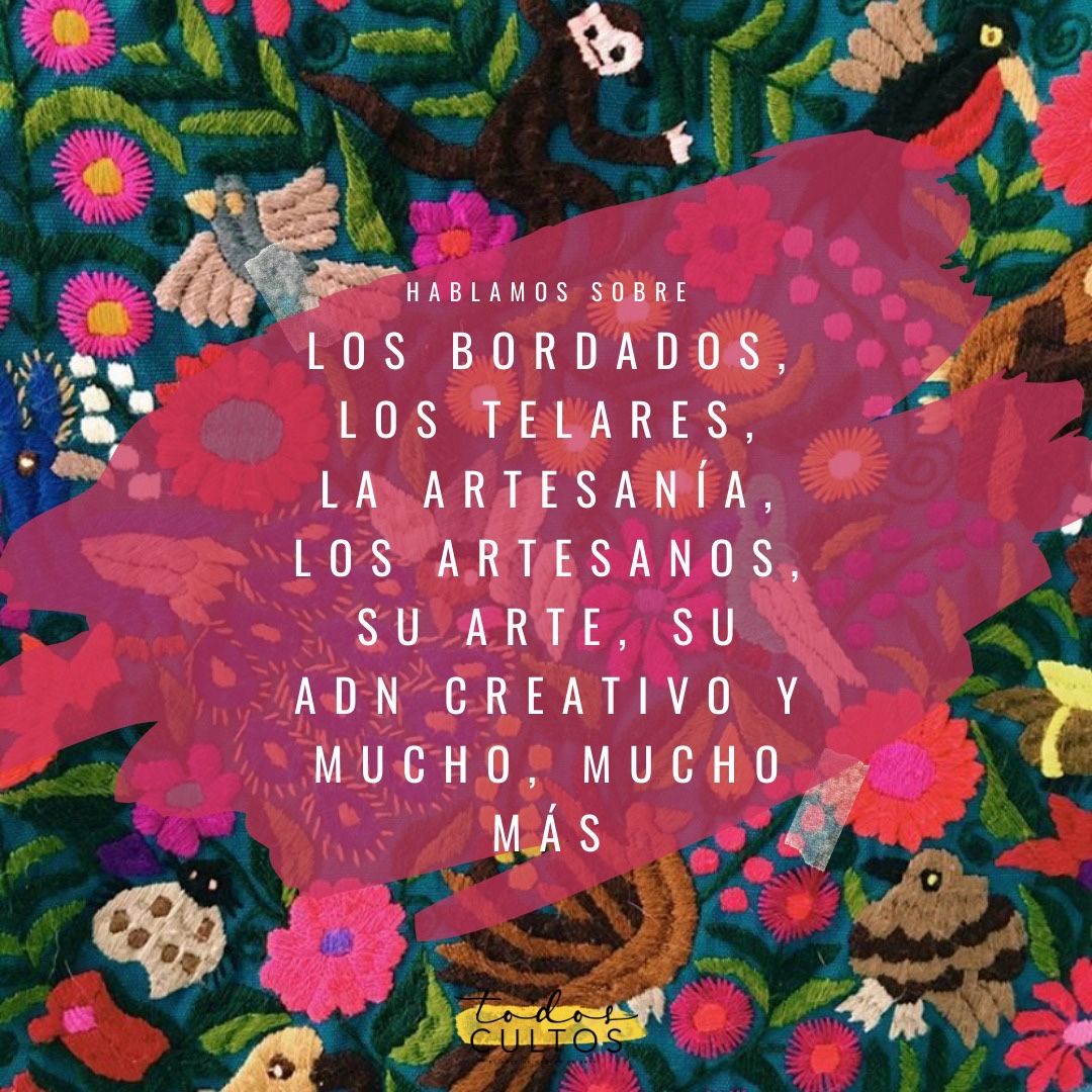 todoscultos's tweet photo. Hoy Isabel Sesma nos platica sobre su travesía por el mundo de los textiles mexicanos, lo que hoy en día está sucediendo con las técnicas de tejido y del bordado, de su negocio @genuinaworld y cómo saber reconocer el gran valor del arte popular.  Escúchalo por Spotify “T2-E3”🎙 https://t.co/T93pIkK5r3