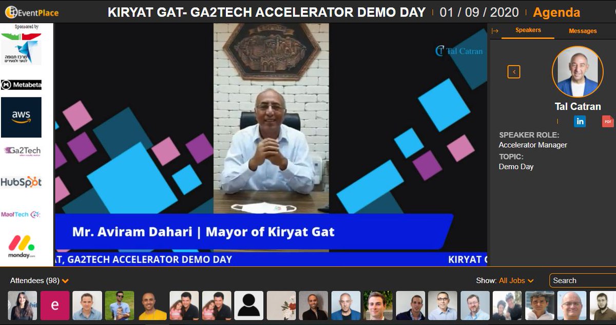 TalCatran's tweet photo. 🥇 #Ga2Tech Accelerator Demo Day, made us proud! Our 2nd cohort of 11 startups gave a great show. Ga2Tech Accelerator was the 1st launched in the Maof-Tech program and managed by Tal Catran. 24 awesome startups graduated of its 2 cohorts over 2019-2020, most keep on kicking! https://t.co/vfak9y8Bqv