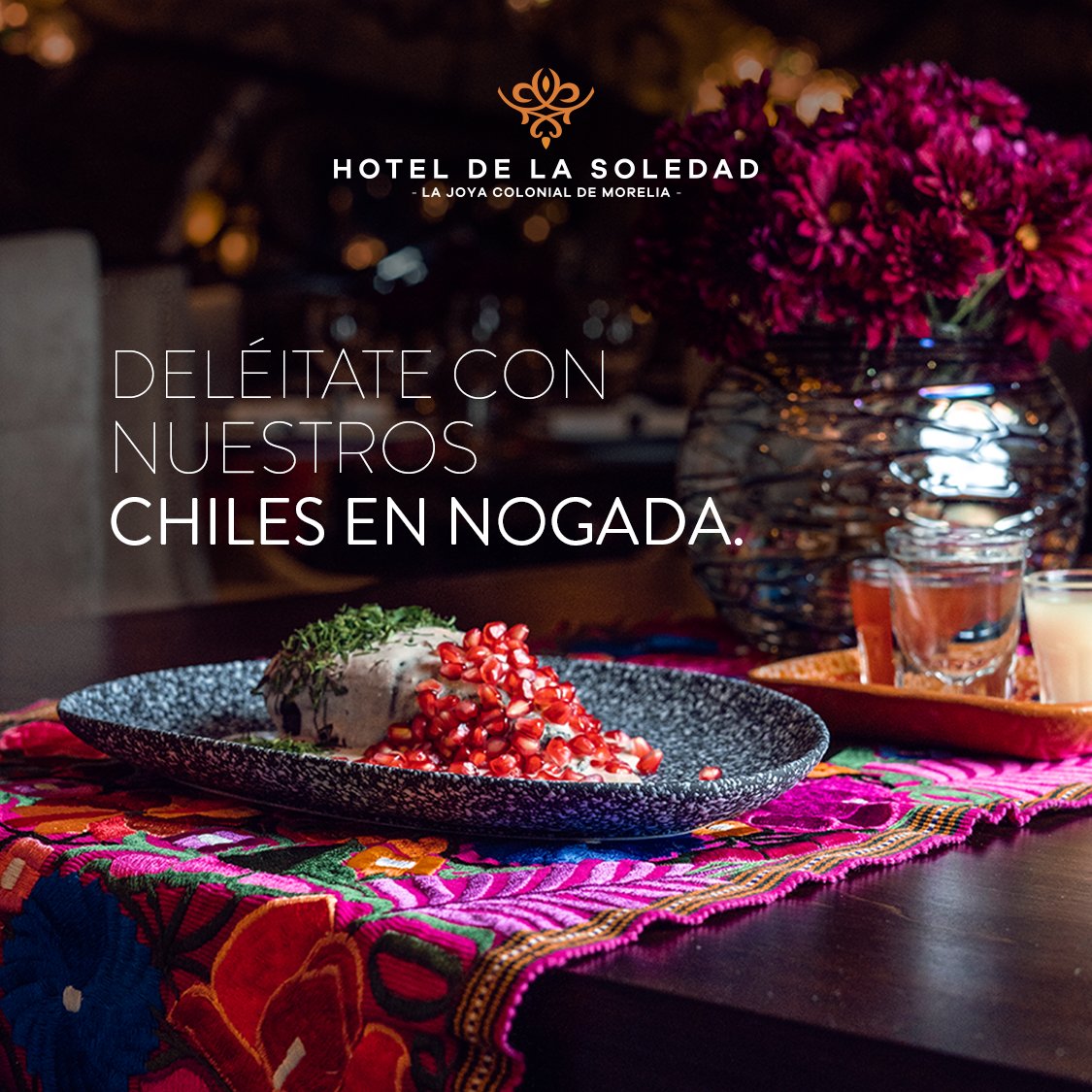 En Marogui celebramos a México con uno de los platillos más representativos y llenos de tradición: Los Chiles en Nogada.