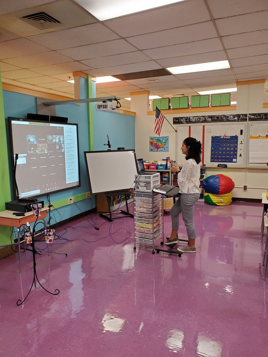 PrincipalWunder's tweet photo. While the hallways are silent for a first day of school, I am so thankful for the hard work and dedication of the #CCB34 staff. These intermediate teachers worked from their classrooms to ensure their Ss got their very best! @BaltCitySchools @SonjaSantelises @JohnDavisBCPS https://t.co/IwgZUBpvXb