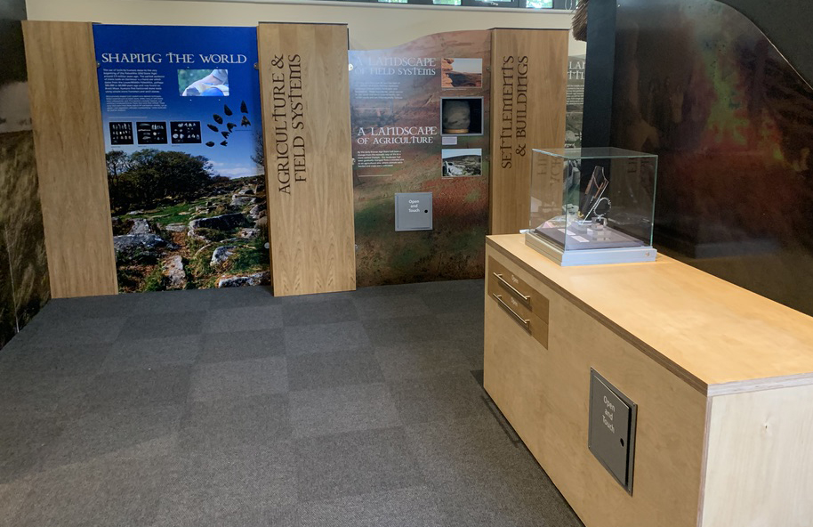 FPDltd's tweet photo. Life, Death &amp; Landscape exhibition for Dartmoor National Park Authority in newly opened Postbridge Visitor Centre. Visitors will be able to enjoy the exhibition's hands-on elements once COVID-19 advice allows. https://t.co/T2DwEq1r3Z
