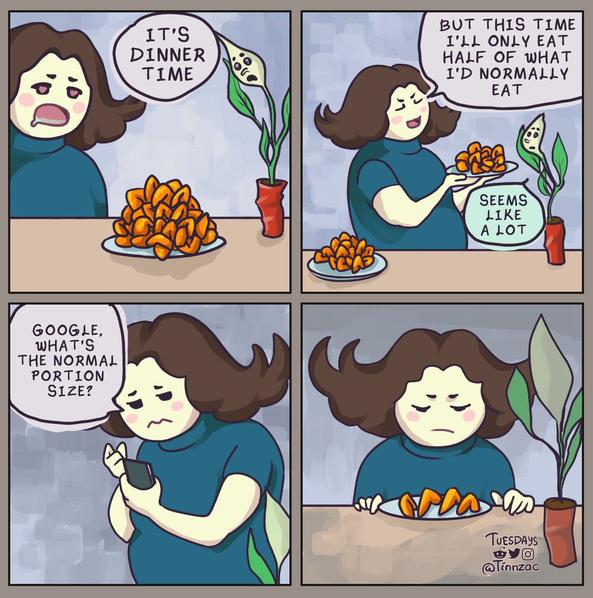 tinnzac's tweet photo. The most delicious things have the smallest portion size recommendations.
#comic #webtoon #webcomic #cartoon #comicstrip #cuteness #selfcare #selfimprovement #obesity #sliceoflife #fitnessjourney #overweightproblems #todayilearned #overcomingobesity https://t.co/ihgfVB2INJ