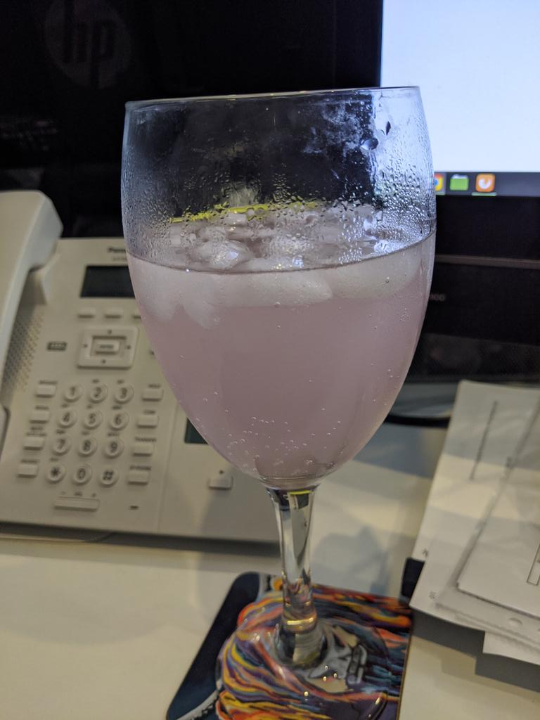 Working from home = fancy pink drinks #WorkFromHome