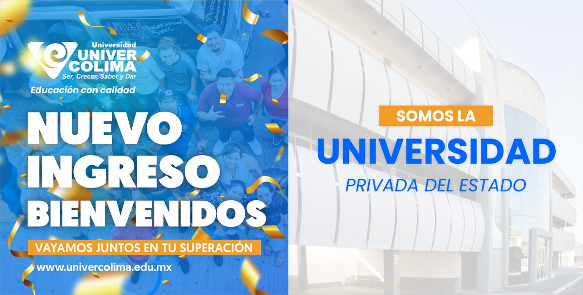 univer_colima's tweet photo. Bienvenidos a todos los alumnos de primer ingreso. Gracias por confiar en nuestra educación con calidad, vayamos juntos en su superación. #UniverColima 21 años ¡Y cada vez más fuertes! 🙌💙 https://t.co/lofBCR5WZc