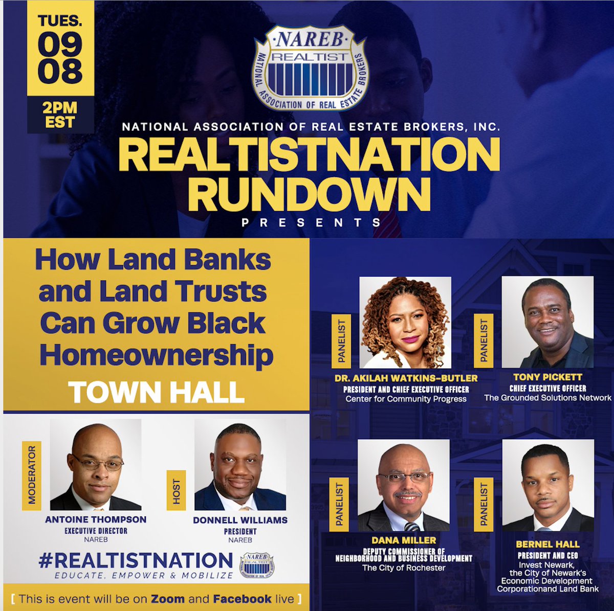 Join me today talking about how #landbanks and #communitylandtrusts Can Grow Black Homeownership.
@CProgressNews 
@Tonypmc 
@GroundedNetwork 
@NAREBDenver