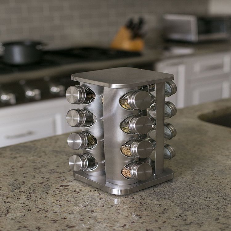 DivaGiftcom's tweet photo. Keep all of your #spices and herbs dry and #flavoursome, whilst adding a #modern twist to your kitchen with our Free Standing #Spice Rack, with 20 Round jars included. East to clean stainless steel adds a sleek look. To buy, visit us today at https://t.co/Qj1CYNJmYx #DivaGroup https://t.co/GfIQgZyrog