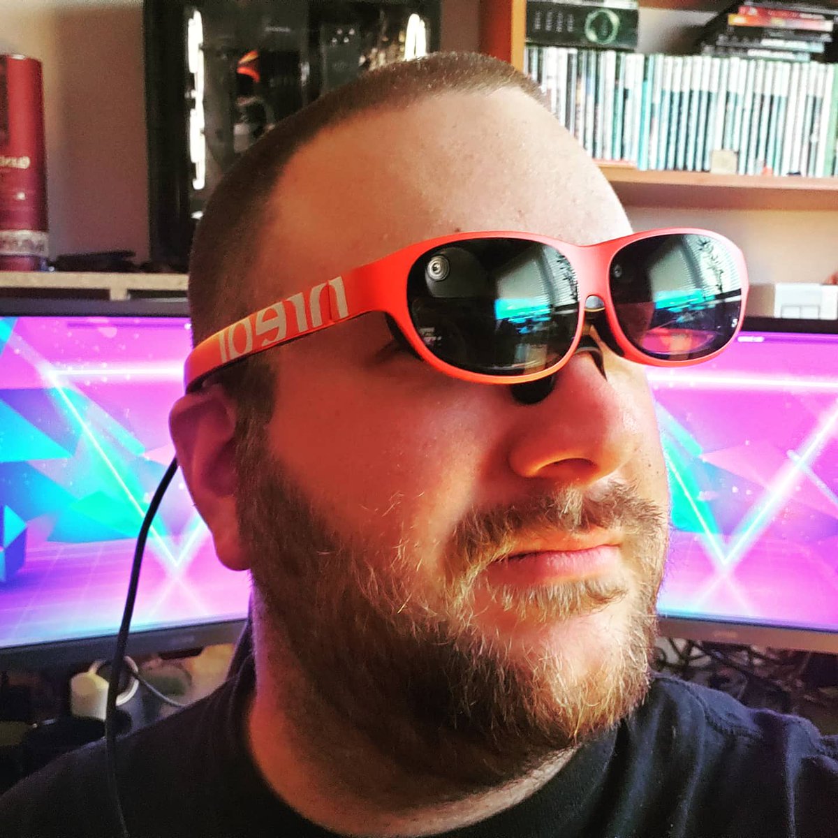 CMDannCA's tweet photo. After a but of a wait my @Nreal kit has arrived, I'm ready to start hacking, also I look cool as hell. #ar #spatialcomputing #nrealdevkit @BitSpaceDevelop https://t.co/OVAFUg9og5