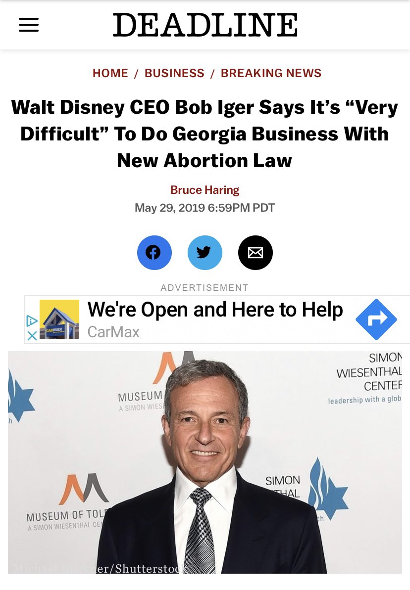 DailyCaller's tweet image. It’s “very difficult” for @Disney to do business in Georgia after pro-life laws but completely fine in China, where a religious minority is currently being imprisoned and exterminated in concentration camps. 

Welcome to Hollywood.