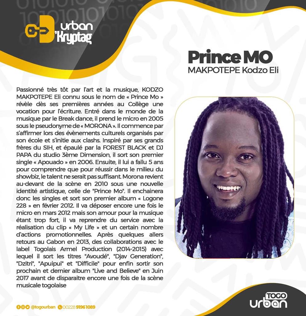 TogoUrban's tweet photo. #PrinceMo un talent du Hip-hop #Togolais au parcours épineux.
#UrbanDKryptage à la découverte de nos talents
#TogoUrban Du style et du son... https://t.co/FRrBOJp39W