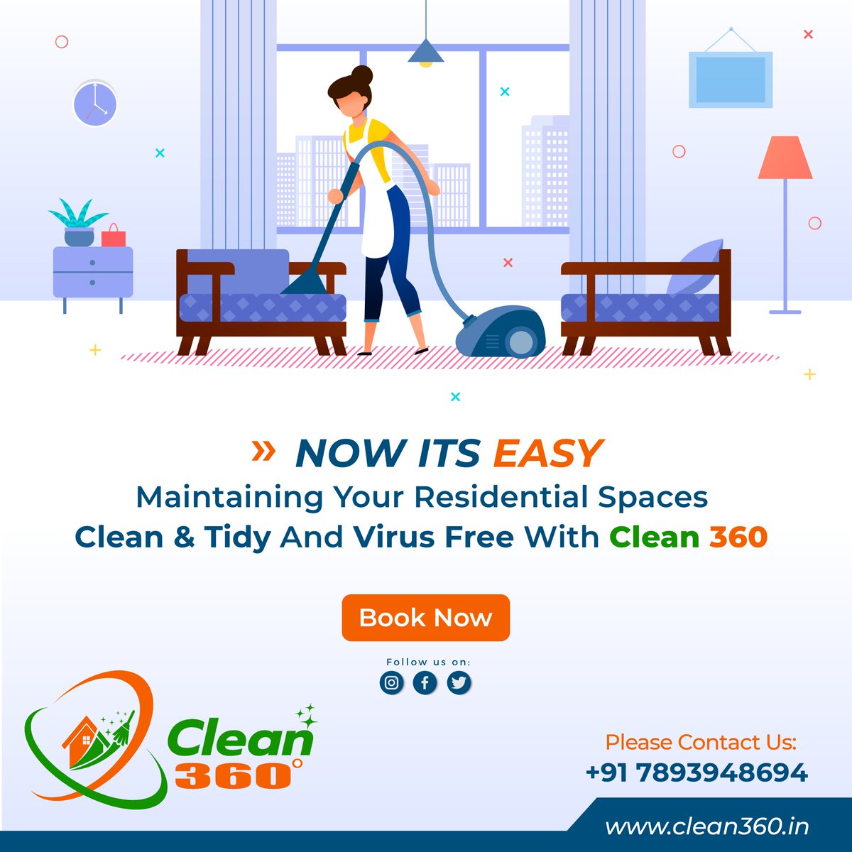Clean360_TPT's tweet photo. Love to keep your place tidy and virus free...
But feeling stressed in Cleaning...
Don't worry just book your time on Clean360 with just a call...
Contact US +91 7893948694
#clean360tirupati #clean360 #cleaningservices #tirupatismartcity https://t.co/WVw9CHDEwp