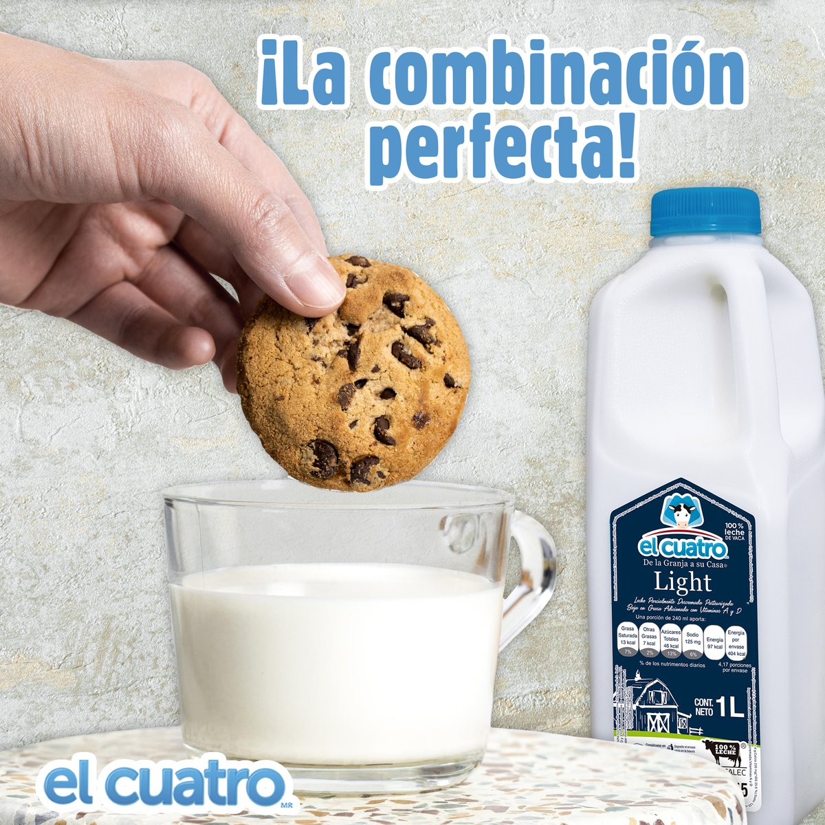 postaelcuatro's tweet photo. Haz de tus antojos la combinación perfecta con leche light El Cuatro.
#leche #delagranjaasucasa #100leche #elcuatro https://t.co/0Eu85DDC0F
