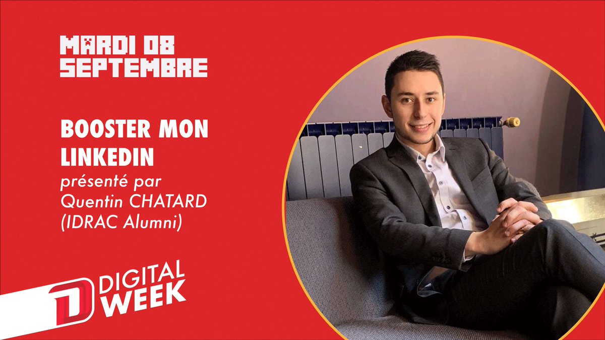 On termine la première journée de la #DigitalWeek avec <a href="/QChatard/">Quentin Chatard</a>, notre spécialiste @LinkedInFrance. #Tips et retour d’expérience ! @IDRAC_PGE @idrac_lyon