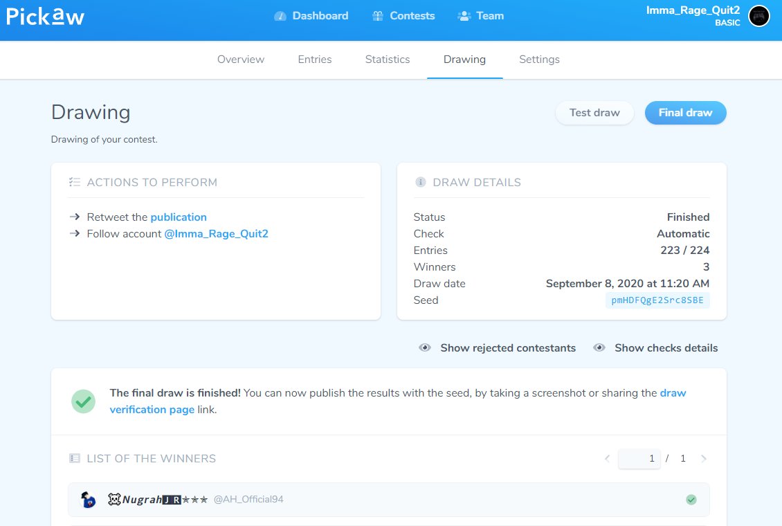 And The Winner Is @AH_Official94 
Congrats Friend