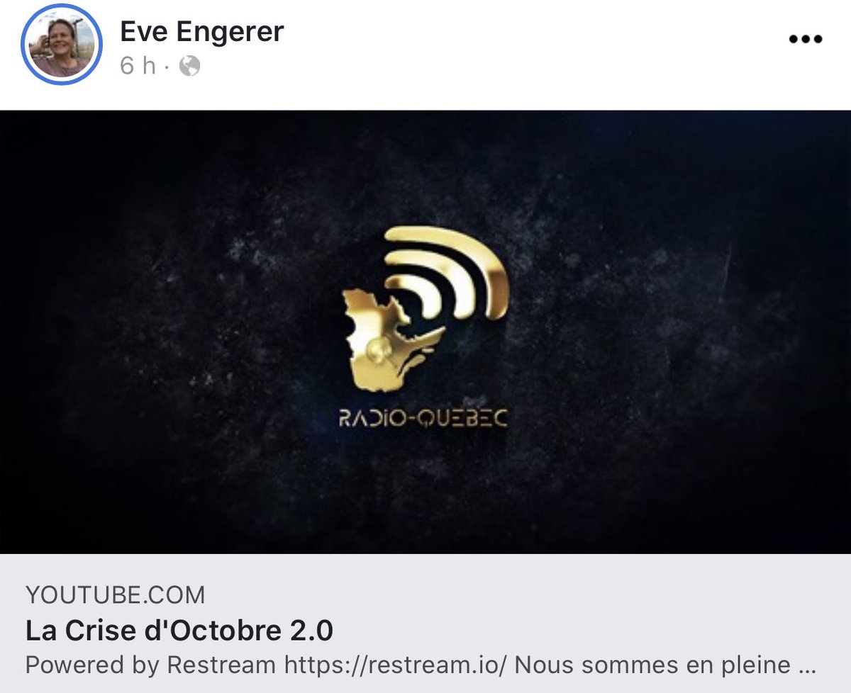 La elle partage Radio Quebec, principal média francophone canadien des qanons animé par Alexis Cossette.Lisez son cv.  https://www.conspiracywatch.info/alexis-cossette-trudel