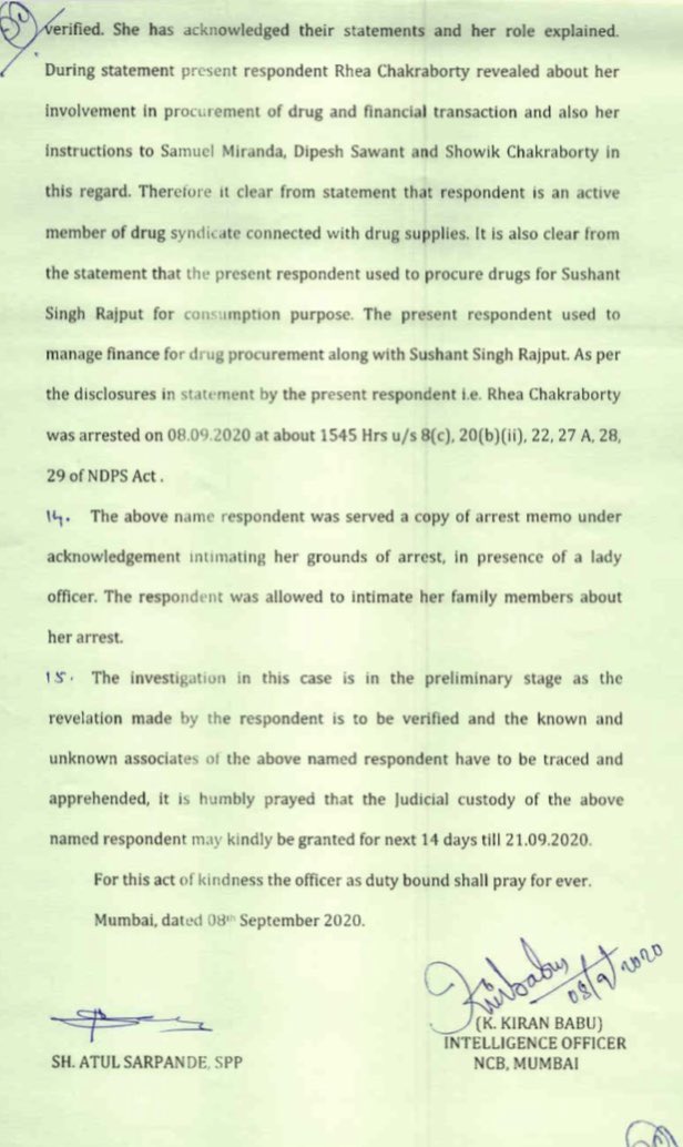 Narcotics Bureau states that Rhea revealed her INVOLVEMENT in procurement of drug and financial transactions and instructions. Says, she is an ACTIVE MEMBER of DRUG SYNDICATE. #RheaChakraborty  #RheaChakrabortyArrested  #RheaChakraborthy