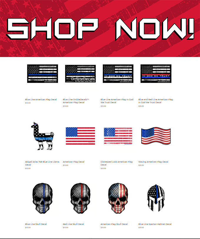 All new onsitedecals.com !! Shop our classic designs in support of first responders. Free gift decal with every purchase and new designs on the way!
