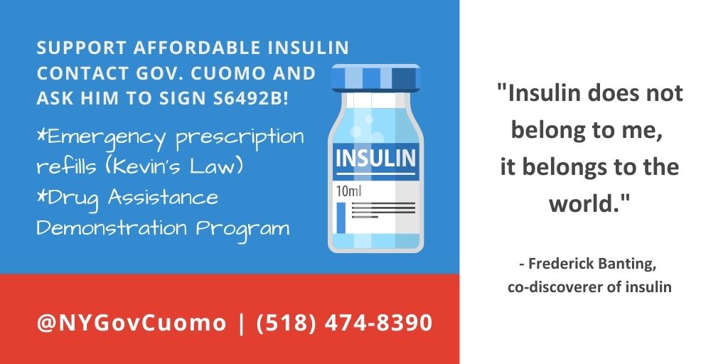 .<a href="/NYGovCuomo/">Archive: Governor Andrew Cuomo</a>
 please #requestS6492B and sign it immediately to stop preventable deaths of insulin-dependent New Yorkers. The new copay price cap will only help around 27% of people with diabetes who are insured,  what about the rest of us? #insulin4all