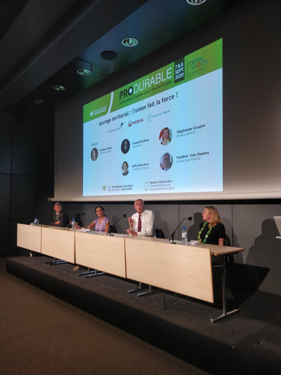 pascalewilhelm's tweet photo. @PRODURABLE table ronde Ancrage territorial avec #bettymarcerou  "avec le prêt vert aux collectivités, @LaBanquePostale a décidé de démocratiser l'accès au financement des territoires avec des prêts accessibles aux plus petits d'entre eux" #Produrable2020 @GroupeLaPoste https://t.co/D03D4FGRGA