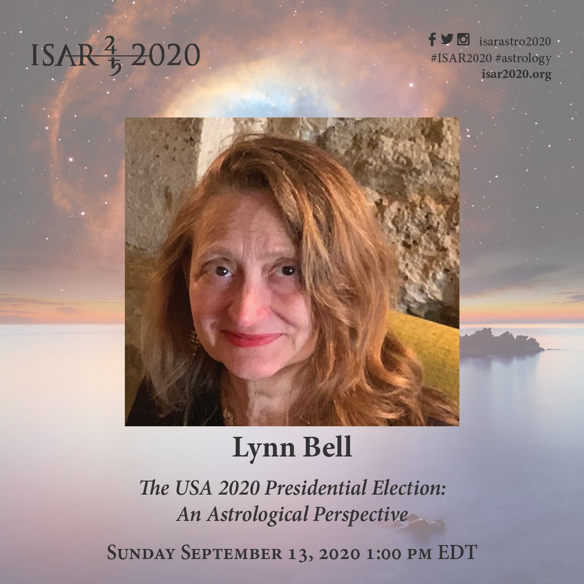 isarAstro2020's tweet photo. Lynn Bell will be speaking about the 2020 presidential election! Register and listen in at https://t.co/5zI6FKbCSB! #isar2020 #astrology https://t.co/xEswdj2dEF