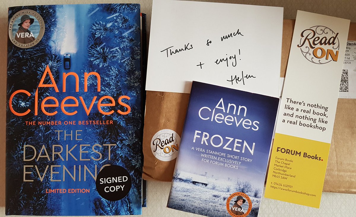 _Lilla_E's tweet photo. It's hereππΎππ₯³ Thank You @AnnCleeves, what a lovely messageβ£ Thank You @ForumBooksππ! I'm afraid I must now cancel EVERYTHING else, because I have a date with #VeraStanhope π₯°ππ #TheDarkestEvening #Frozen #theNewVera #Vera #AnnCleeves #ForumBooks #TeamVera #BrendaBlethyn https://t.co/2QBAfPkEqh