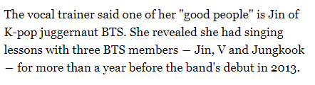 Jin's vocal trainer, a very well renowned vocal trainer in korea, famous enough to judge on P101 chose him as one of her "good people" and how he "transformed his voice despite learning acting vocalisation first".