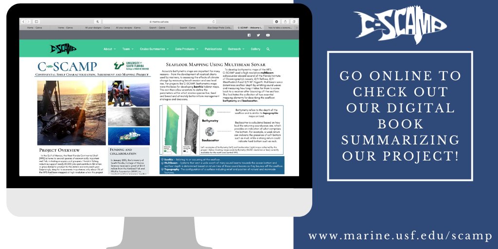 CSCAMPscience's tweet image. Unsure exactly what our project is about? Head to our website and grab a copy of our project overview booklet! Printer friendly and always sharable with friends/colleagues! #CSCAMP #Benthicmapping #Fishcounting #WestFLshelf #GulfofMexico #USF #NFWF
rb.gy/iwfzdg