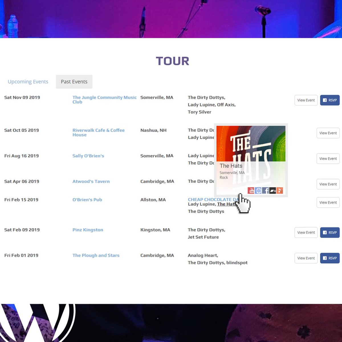 MusicIDB's tweet photo. Artists views now added to the MusicIDB WordPress Plugin with version 2.5. details on https://t.co/6NrMorzFcj. 
Thanks to The Dirty Dottys for the preview. #wordpressplugin #musictech #bands #giggingmusician #eventscalendar #musiccalendar #bandcalendar #webdesign https://t.co/fLFmsHxFJF