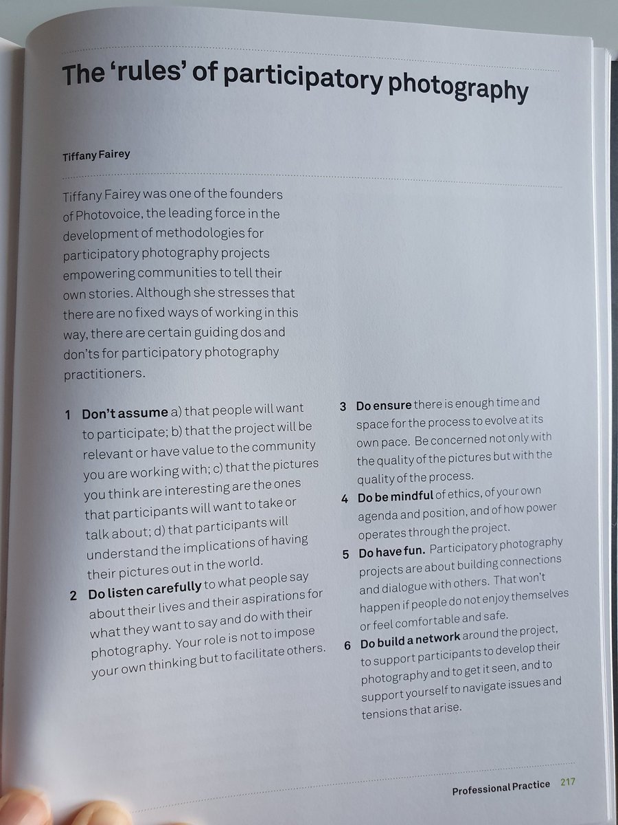 Got my hands on a copy of @paullowe's Photography Rules over the summer. Rules tend to make me nervous but my take on some guiding dos and don'ts for participatory photography practioners feature on p217 #participatoryphotography #visualmethods