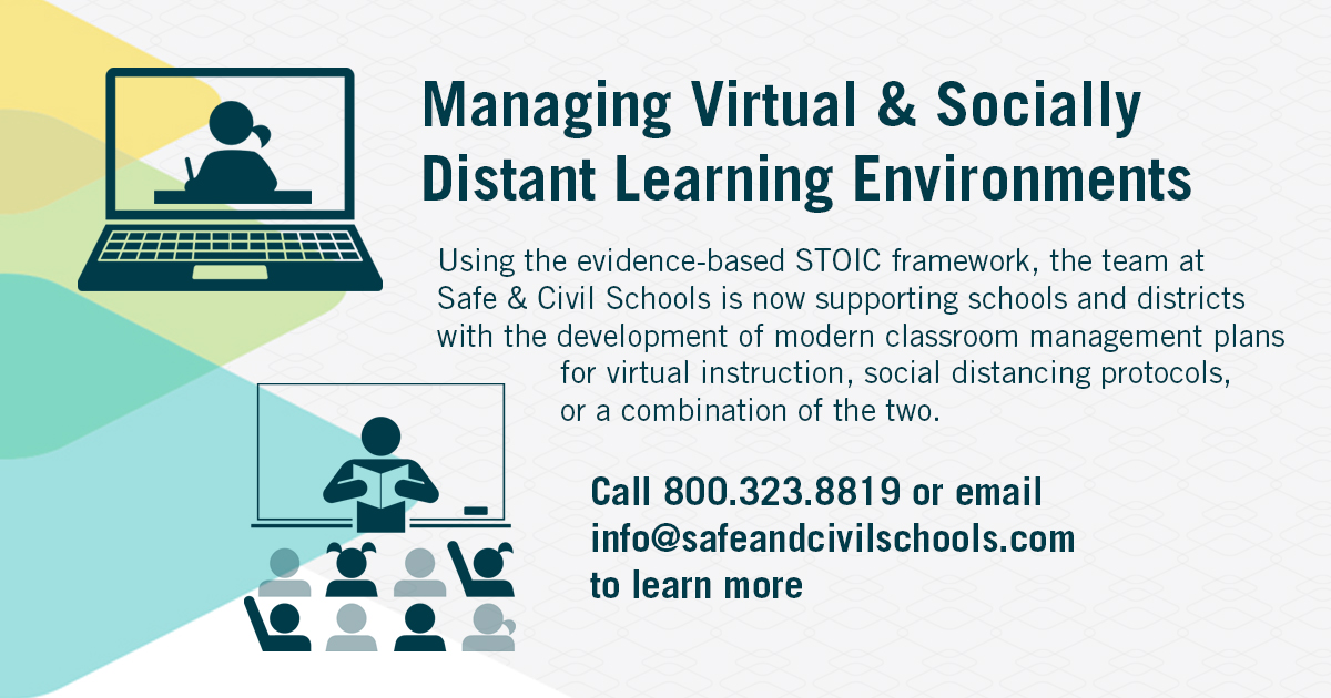 SafeAndCivil's tweet photo. "How can I teach students to respect the social distancing protocols?"
"How do I build meaningful relationships with my students through a screen?" We're here to partner with your team! Reach out to info@safeandcivilschools.com or DM to connect with us. https://t.co/2gMQup0Xwz