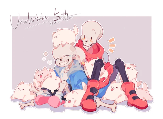 五周年!从今往后还是多多指教!
#Undertale五周年記念イラスト 
#undertale5thAnniversary 
#undertale 